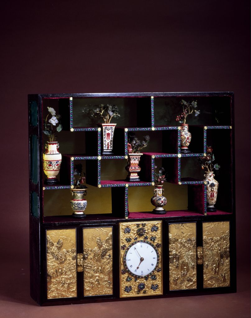 多宝格式插瓶钟